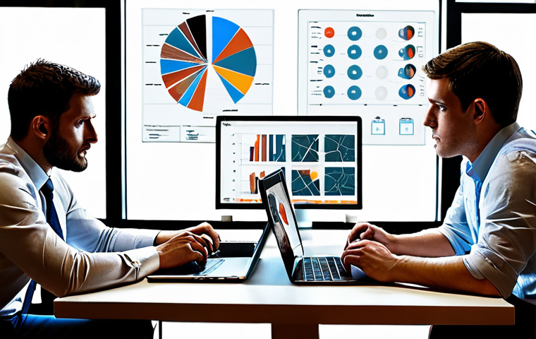 **
> IT and business users collaborating around a table, discussing shadow IT integration. Include laptops, tablets, and diagrams. The scene should convey open communication and teamwork in a modern office setting. Focus on faces and expressions to show engagement and understanding.
**