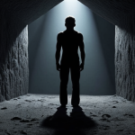 **Prompt 1: The First Glimmer of Recognition**
    A solitary figure, subtly silhouetted, stands in a vast, dimly lit, almost cavernous internal space. A single, focused beam of light, as if emanating from their own self, cuts through the profound darkness, illuminating a soft, indistinct shadow ahead. The figure's posture suggests a moment of dawning realization, a mix of trepidation and newfound courage as they confront a hidden part of themselves. The environment is mysterious and introspective, hinting at the vast, unexplored depths of the psyche. Cinematic lighting, high contrast, psychological realism with surreal elements.